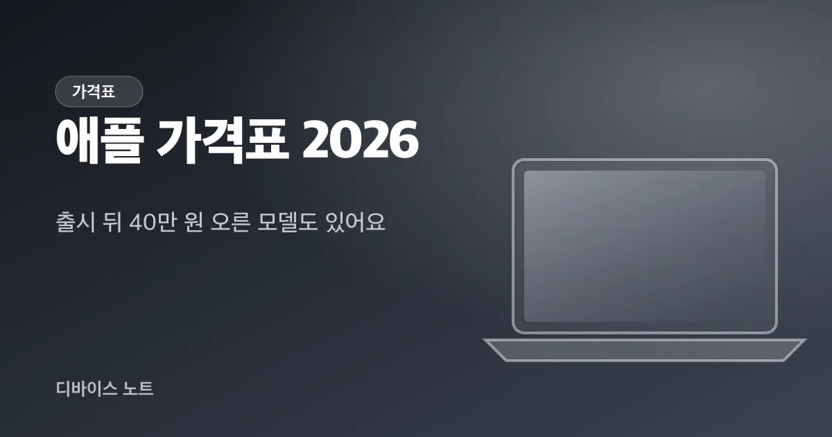 애플 가격표 2026, 아이폰부터 맥까지 한국 공식가 총정리