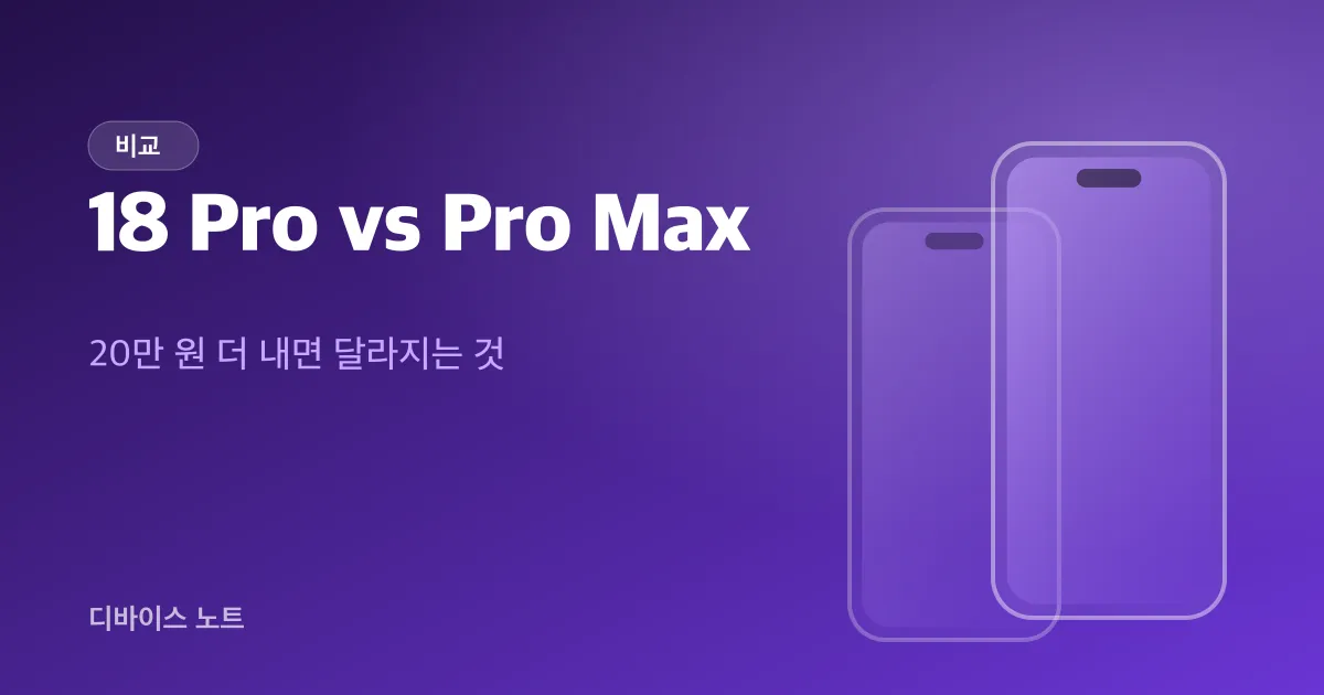 아이폰 18 프로 프로맥스 차이, 20만 원 더 낼 이유가 있을까
